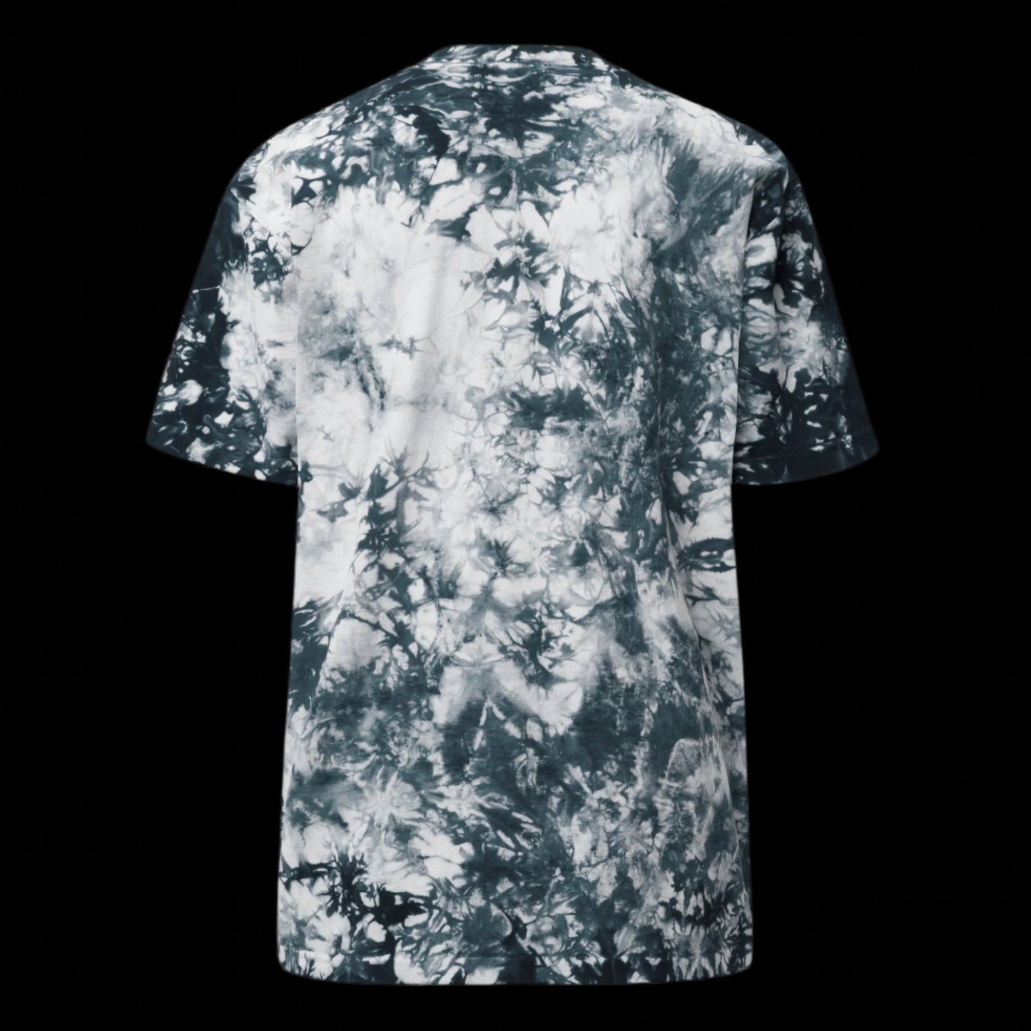 Tie-dye t-shirt with black and white pattern